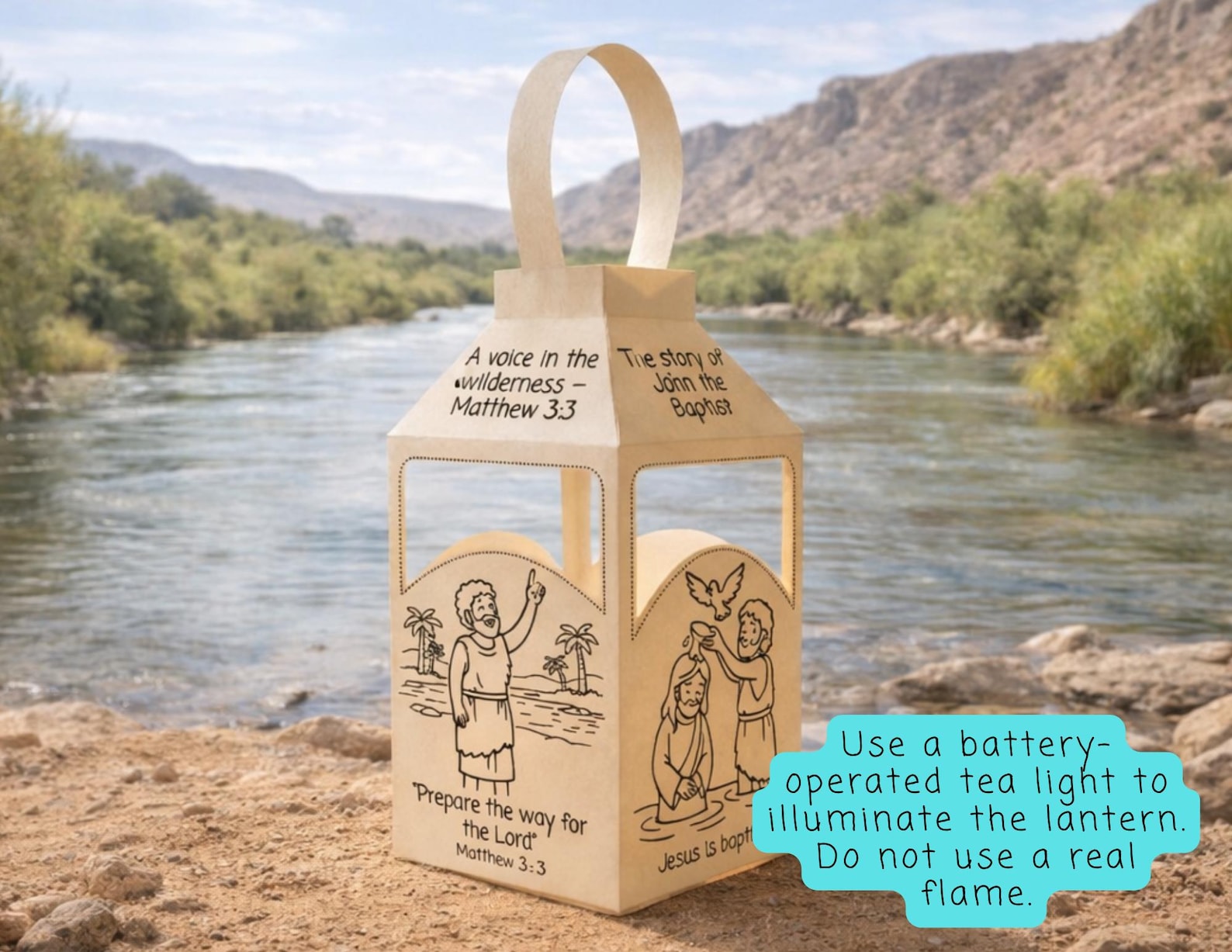 John the Baptist Craft for Kids, Bible Lantern Printable, Baptism of ...