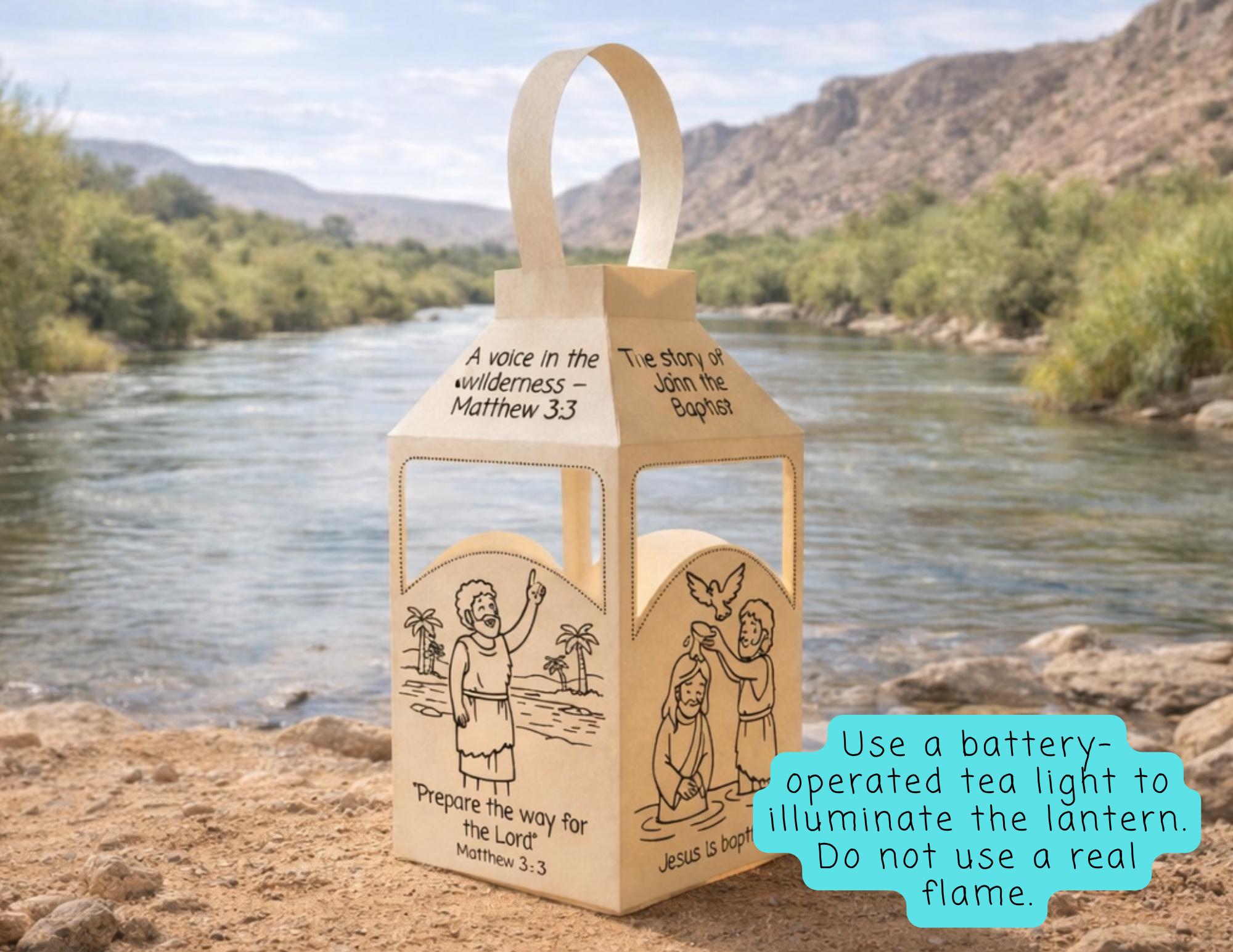 John the Baptist Craft for Kids, Bible Lantern Printable, Baptism of ...