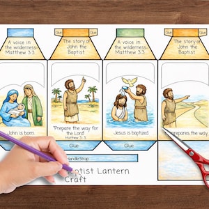 John the Baptist Craft for Kids, Bible Lantern Printable, Baptism of ...