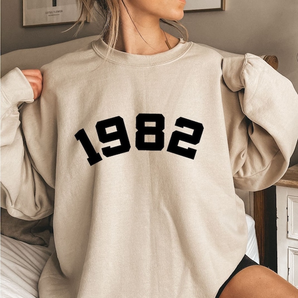 1982 Sweatshirt and Hoodie, 42  Birthday Sweatshirt, 1982 Birth Year Number Shirt, Birthday Gift for Women, Birthday Sweatshirt and Hoodie