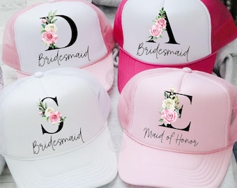 Custom Name Monogram Trucker Hat: Bachelorette Party Beach Club