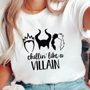 Chillin Like a Villain Shirt, Cozy Women Halloween Shirt, Have More Fun Shirt, Villains Horror Shirt, Women for Shirt.Halloween Girls Shirt.