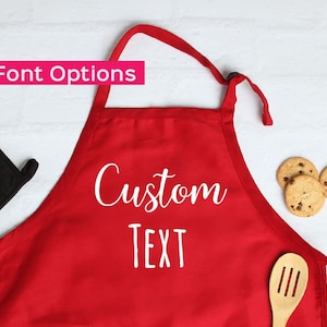 Custom Font Apron: Personalized Chef Apron with Pocket