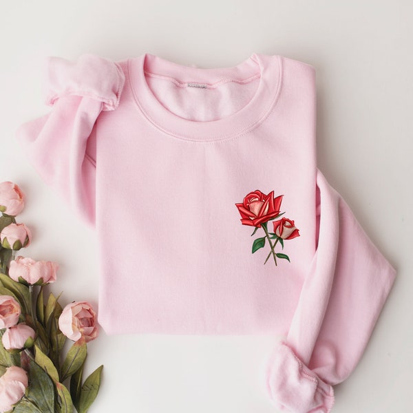 Rose Sweatshirt ,Rose Hoodie, Rose lover sweatshirt, Flower sweatshirt, Gardening sweatshirt, Flower hoodie, women flower sweatshirt,Rose