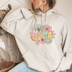 Sudadera y sudadera con capucha Floral Mama, sudadera Floral Mother, sudadera para el día de la madre, sudadera para el día de la madre, sudadera con capucha para el día de la madre imagen 2