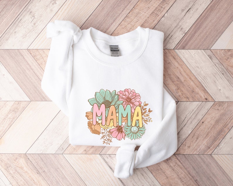 Sudadera y sudadera con capucha Floral Mama, sudadera Floral Mother, sudadera para el día de la madre, sudadera para el día de la madre, sudadera con capucha para el día de la madre imagen 6
