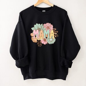 Sudadera y sudadera con capucha Floral Mama, sudadera Floral Mother, sudadera para el día de la madre, sudadera para el día de la madre, sudadera con capucha para el día de la madre imagen 3