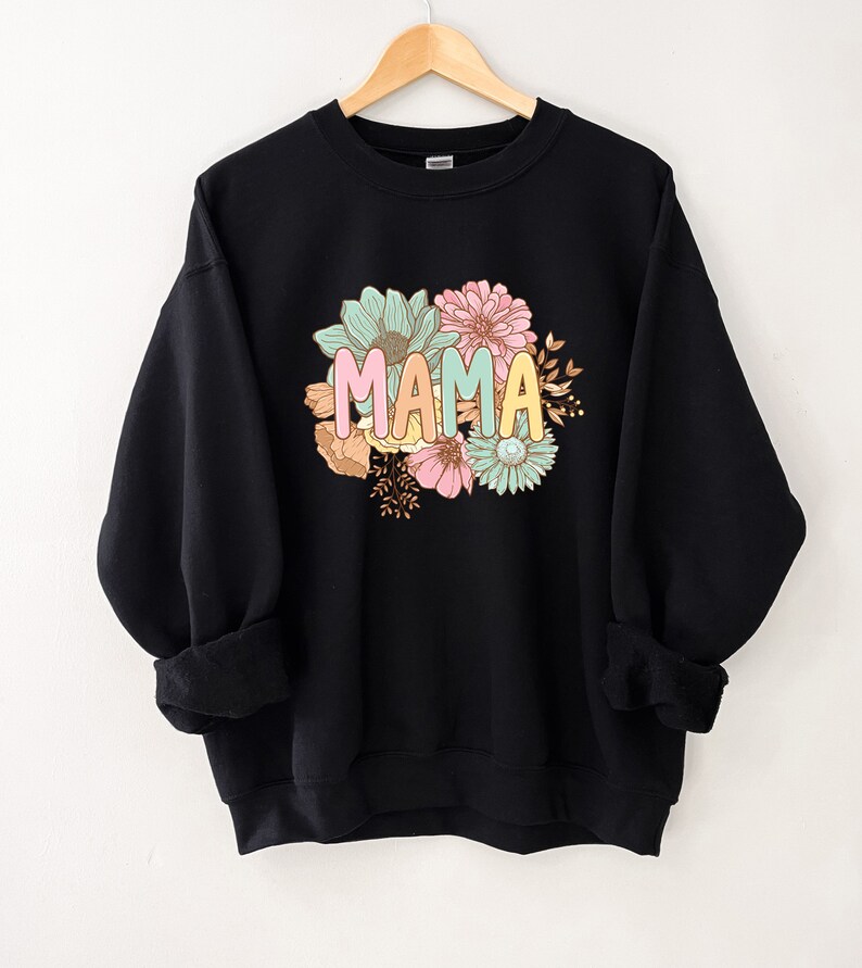 Sudadera y sudadera con capucha Floral Mama, sudadera Floral Mother, sudadera para el día de la madre, sudadera para el día de la madre, sudadera con capucha para el día de la madre imagen 3