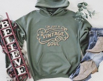 Sudadera Vintage Soul: Sudadera con capucha con aires hippies retro
