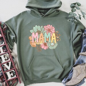 Sudadera y sudadera con capucha Floral Mama, sudadera Floral Mother, sudadera para el día de la madre, sudadera para el día de la madre, sudadera con capucha para el día de la madre imagen 7