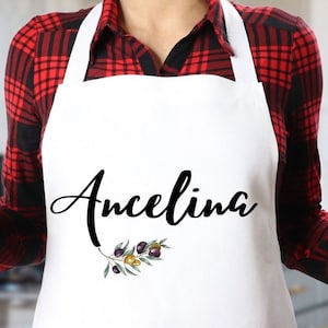 Apron for women ,Custom  Apron,Chef Apron, Personalized Olive Branch Apron, Apron for Women, Kitchen Apron Olive Apron,Mommy Apron,mom apron