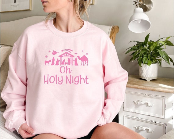 Oh Holy Night Sweatshirt, Christian Sweatshirt,  Jesus Sweatshirt, Merry Christmas Sweatshirt, Christmas Gift, Xmas Sweatshirt, Holy Sweat