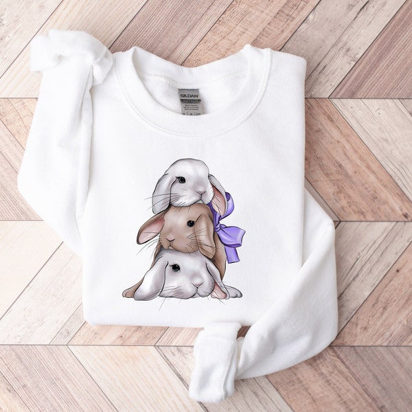 Easter Day Sweatshirt, cute bunnny Sweat, Easter Rabbit Sweatshirt, Easter Sweatshirt, Bunny retro Sweatshirt,bunny hoodie