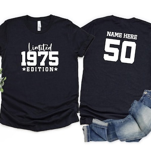 Limited Edition Birthday 1975 Shirt, Custom Name Celebration Gift Men, 50th Birthday Gift For Men, Personalized 50th birthday party shirt