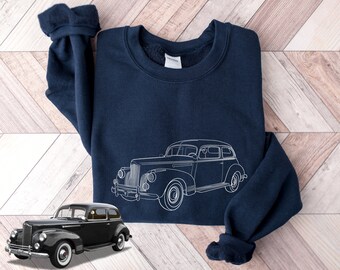 Retro Hatchback Front View Hoodie Vintage French Car Graphic Sweatshirt | INDIA - View #4