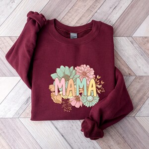 Sudadera y sudadera con capucha Floral Mama, sudadera Floral Mother, sudadera para el día de la madre, sudadera para el día de la madre, sudadera con capucha para el día de la madre imagen 5