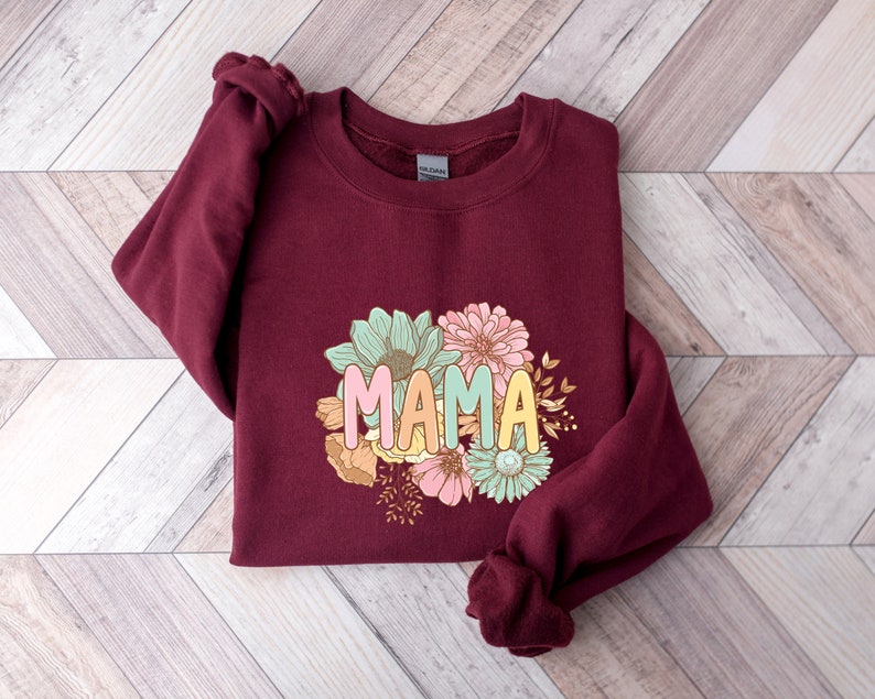 Sudadera y sudadera con capucha Floral Mama, sudadera Floral Mother, sudadera para el día de la madre, sudadera para el día de la madre, sudadera con capucha para el día de la madre imagen 5