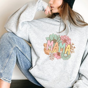Sudadera y sudadera con capucha Floral Mama, sudadera Floral Mother, sudadera para el día de la madre, sudadera para el día de la madre, sudadera con capucha para el día de la madre imagen 4