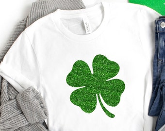 Shamrock Shirt Glitter, St. Patrick's Day shirt, Irish Gifts, Clover Shirt, Shamrock Shirt, Shamrock glitter Tee, Lucky Shirt, Irish Day Tee