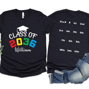 Class of 2037- 2040 Hand print Shirt, Kindergarten, First Day of School, Last Day of School, Graduation, Grow with me shirt, Gift for Senior