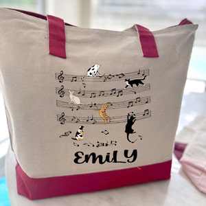 Regalo de música personalizado, bolsa con nombre para la clase de música, bolsa de regalo para el profesor de música, bolsa de músico personalizada, regalo de la escuela de música, bolsa de lona para músico