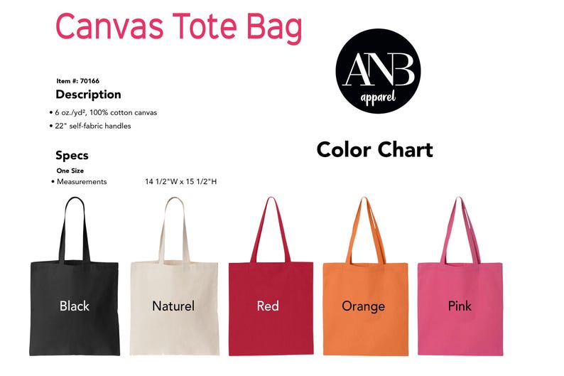 a tote bag with different colors and sizes