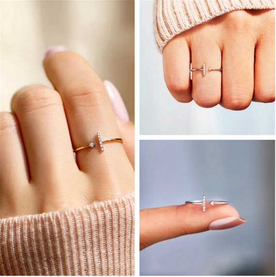 T shaped deals ring