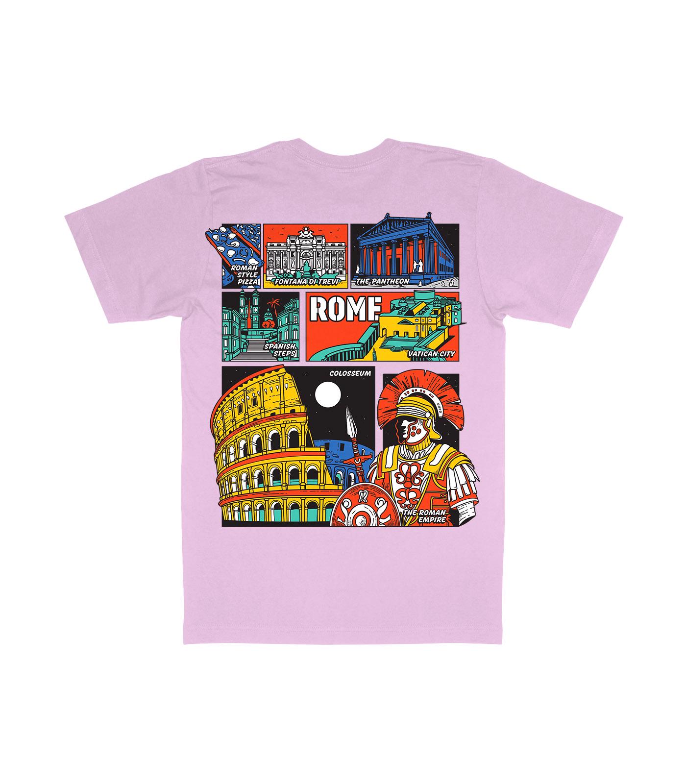 Rome Landmark T-shirt – Colorful Midcentury City Graphic Tee