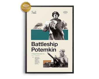BATTLESHIP POTEMKIN Midcentury Movie Print, Retro Movie Poster, Midcentury Modern, Retro Movie Art, Best Movies of All Time, Classic Movie