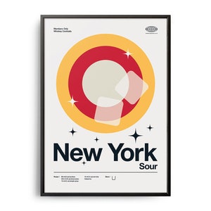 Póster de cóctel "Your Sour" de mediados de siglo, nueva impresión de "Your Sour", arte de cocina de cócteles, póster de recetas de cócteles, arte de regalo de cócteles