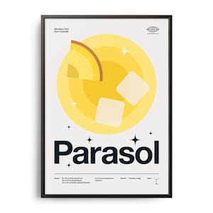 Midcentury Parasol Cocktail Poster, Parasol Cocktail Print, Cocktail Kitchen Art, Parasol Cocktail Recipe Poster, Parasol Cocktail Gift Art
