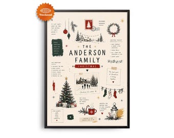 PERSONALIZED Family Christmas Poster | Hand Drawn Christmas Keepsake | Custom Christmas Gift | Family Holiday Print | Christmas Memories