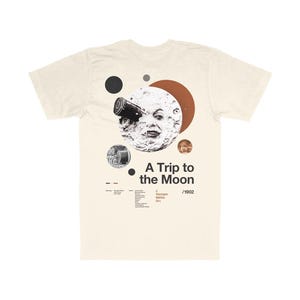Reise zum Mond T-Shirt – Midcentury Kultfilm Design – Bio Baumwolle T-Shirt für Cinephiles – Minimalistisches Film-inspiriertes Art Shirt
