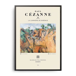 Paul Cézanne La carrière de Bibémus Mid-Century Art Poster, Famous Painting, Famous Artist Wall Decor, Museum Wall Art, Exhibition Wall Art