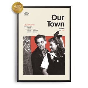 OUR TOWN Midcentury Film Druck, Retro Film Plakat, Midcentury Modern, Retro Filmkunst, Die besten Filme aller Zeiten, Filmklassiker