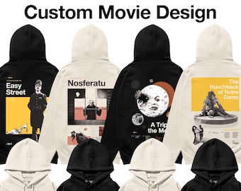 CUSTOM Midcentury Movie Hoodie – Custom Retro Film Art Design – Vintage-Inspired Pop Culture Pullover – Unisex Streetwear – Organic Cotton