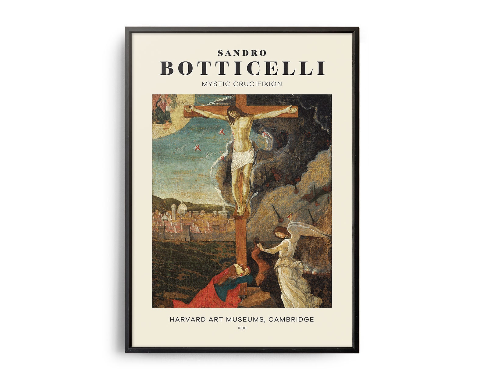 Sandro Botticelli Mystic Crucifixion Mid-Century Art Poster, Famous Painting, Famous Artist Wall Decor, Museum Wall Art, Exhibition Wall Art