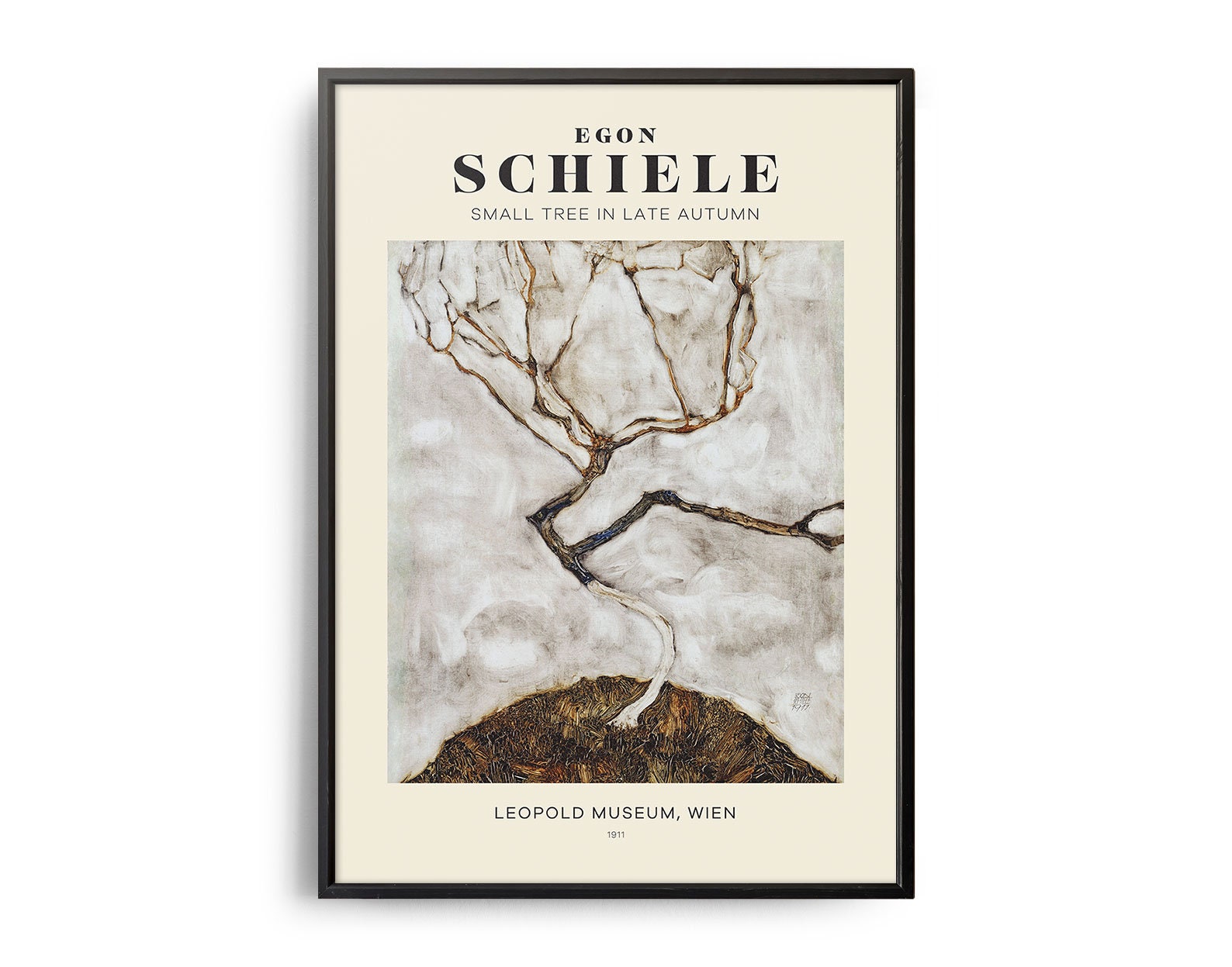 Egon Schiele Small Tree in Late Autumn Mid-century Art
