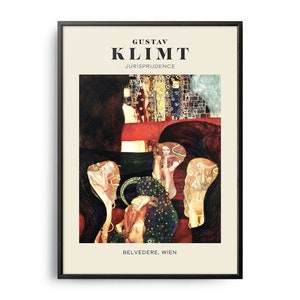 Gustav Klimt Jurisprudence Mid-Century Art Poster, Famous Painting, Famous Artist Wall Decor, Museum Wall Art, Exhibition Wall Art