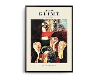 Gustav Klimt Jurisprudence Mid-Century Art Poster, Famous Painting, Famous Artist Wall Decor, Museum Wall Art, Exhibition Wall Art