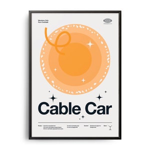 Standseilbahn Cocktail Poster, Standseilbahn Cocktail Druck, Cocktailküche Cocktailrezepte, Standseilbahn Cocktail Geschenk Kunst