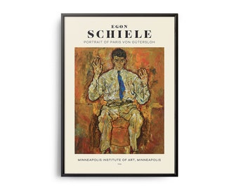 Egon Schiele Portrait of Paris von Gütersloh Mid-Century Art Poster, Famous Paintings, Famous Artist Wall Decor, Museum Wall Art, Exhibition