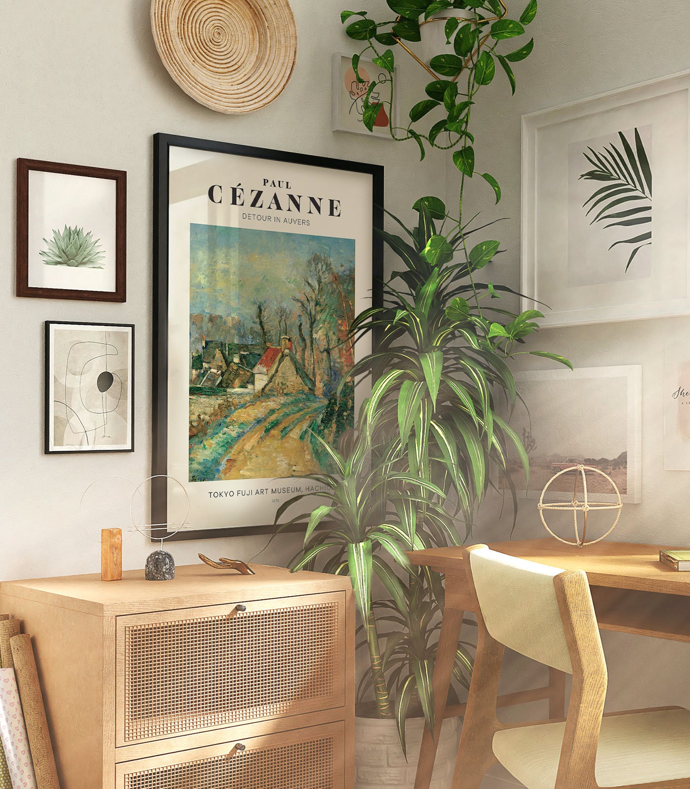 Paul Cézanne Detour in Auvers Mid-century Art Poster, Famous