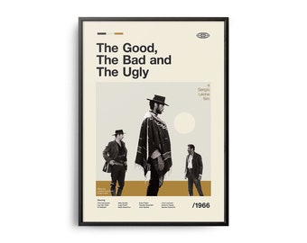 Stampe di film ispirate al vintage, poster di film retrò, stile moderno di metà secolo, poster di programmi TV retrò, arte cinematografica minimalista, i migliori film di tutti i tempi, arte