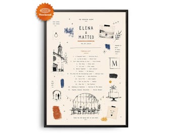 PERSONALIZED Wedding Playlist Poster | Custom Wedding Album Print | Hand Drawn Wedding Keepsake | Wedding Songs Gift | Wedding Tracklist