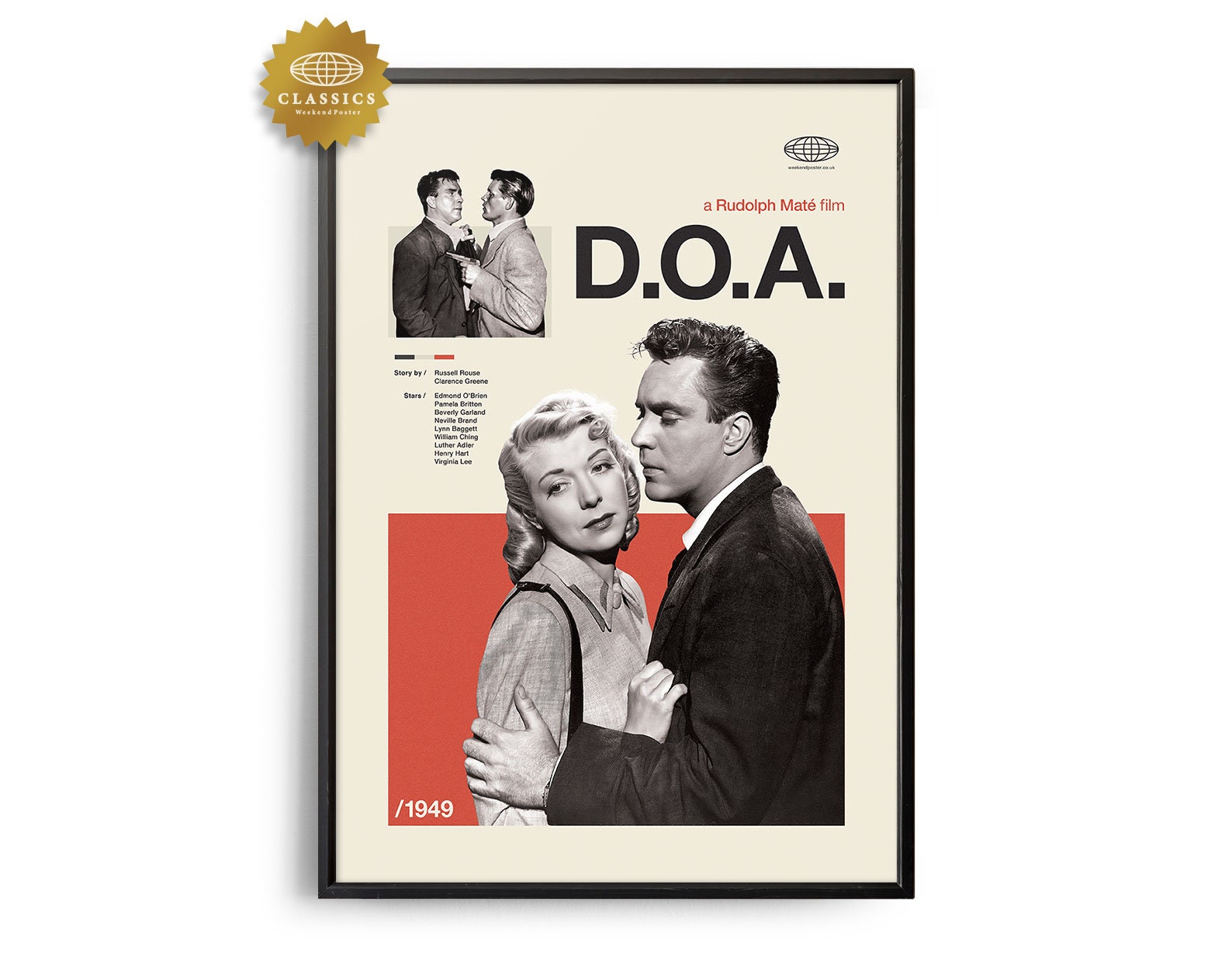 D.O.A. ミッドセンチュリー映画プリント、レトロ映画ポスター、ミッド