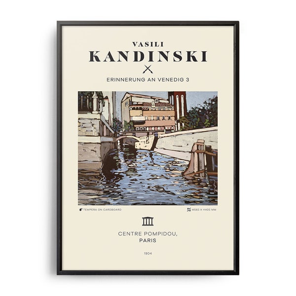 Kandinski Erinnerung an Venedig 3 Mid-Century Art Poster, Famous Painting, Famous Artist Wall Decor, Museum Wall Art, Exhibition Wall Art