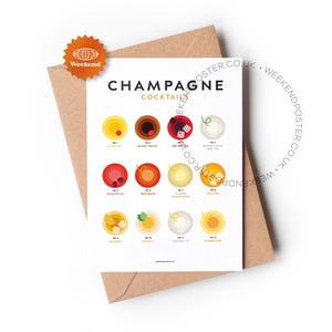 Midcentury Champagne Cocktails Guide Biglietto d'auguri, Biglietto Champagne Cocktails, Biglietto A5, Biglietto Ricetta Cocktail, Buono Regalo Ricetta Cocktail