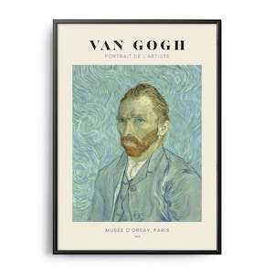 ゴッホの肖像画、ミッドセンチュリーアートポスター、有名な絵画、有名なアーティストの壁装飾、美術館の壁アート、展覧会の壁アート