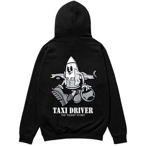 TAXI DRIVER Hoodie – Funny Movie Parody Sweatshirt – Cozy, Stylish Gift for Film Lovers & Pop Culture Fans – Organic Cotton Hoodie